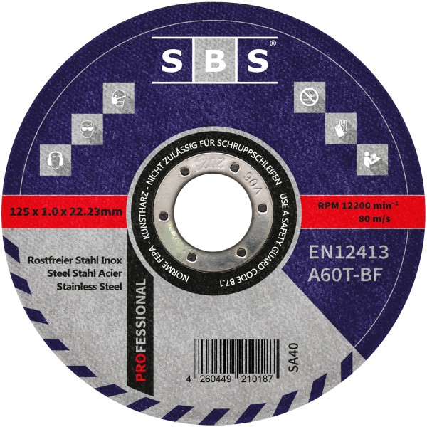 SBS® Trennscheiben Ø 125mm x 1mm für Metall und Edelstahl
