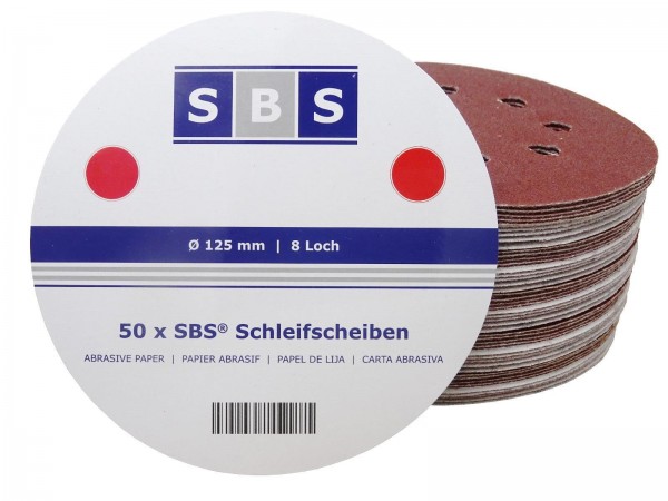 SBS® Klett-Schleifscheiben Ø 125mm 8 Loch Exzenter Korn 40 - 240