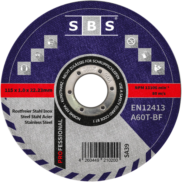 SBS® Trennscheiben Ø 115mm x 1mm für Metall und Edelstahl
