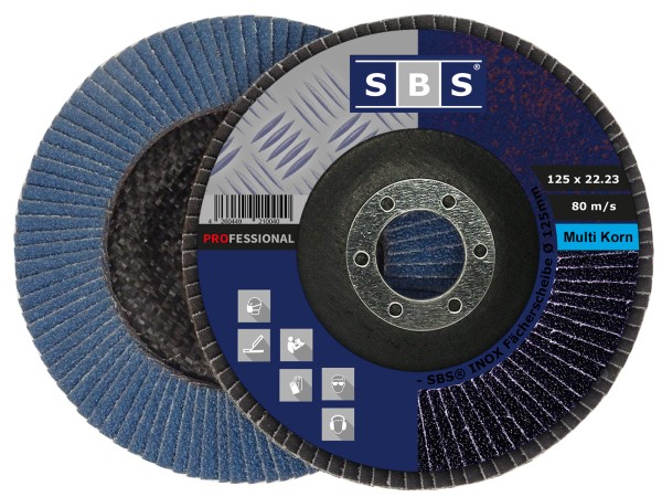 SBS® Fächerscheiben Ø 125mm Blau Mix