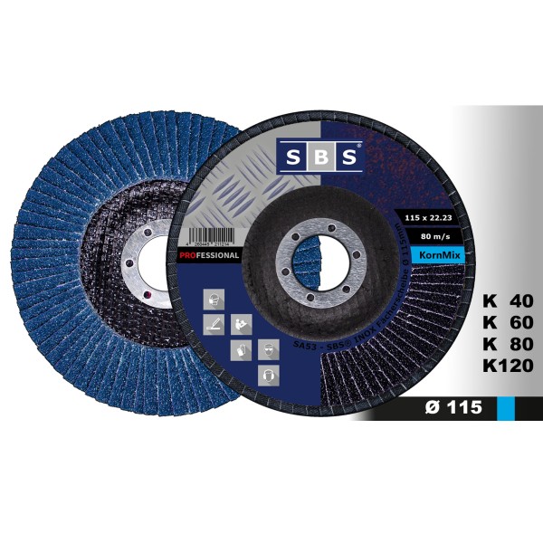SBS® Fächerscheiben Ø 115mm Blau Mix